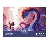 Puzzle Difficile pour Adultes 1000 Pièces Dragon Warrior Puzzles pour Adultes, Jouets À Monter Soi-même, Améliorent La Mémoire, Cadeau d'anniversaire, Cadeaux, 52x38cm/1000pcs