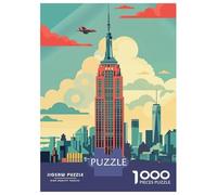 Puzzle Difficile pour Adultes 1000 Pièces Empire State Building Skyline Puzzles pour Adolescents Jeux Amusants Cadeaux pour Femmes Défi À Compléter 52x38cm/1000pcs