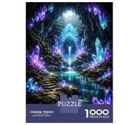 Puzzle Difficile pour Adultes 1000 Pièces Enchanted Crystal Cave Waterfall Puzzles pour Adolescents Jeu Manuel Vacances À La Maison Passer Le Temps pour Les Joueurs 70x50cm/1000pcs