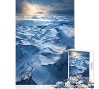 Puzzle Difficile pour Adultes 1000 pièces États-Unis Alaska Montagnes enneigées Anti-Stress Cadeau Amusant Jeu éducatif défi éducatif Dimensions 38x52 cm