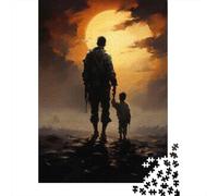 Puzzle Difficile pour Adultes 1000 Pièces Father and Son Sunset Adventure Puzzles pour Adolescents Jeux Amusants Cadeaux pour Femmes Défi À Compléter 38x26cm/1000pcs