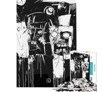 Puzzle Difficile pour Adultes 1000 pièces Figures abstraites en Noir et Blanc activités Amusantes à la Maison et en Famille Jeux divertissants à partir de 14 Ans 38x26cm