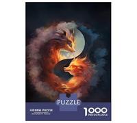 Puzzle Difficile pour Adultes 1000 Pièces Fox Yin Yang Puzzles pour Adultes - Jeux Relaxants - Améliore La Mémoire pour Les Joueurs 38x26cm/1000pcs