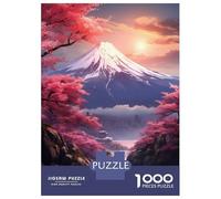 Puzzle Difficile pour Adultes 1000 Pièces Fuji View with Sakura Puzzles pour Adultes, Jouets À Monter Soi-même, Améliorent La Mémoire, Cadeau d'anniversaire, Cadeaux, 38x26cm/1000pcs