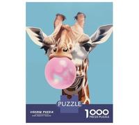 Puzzle Difficile pour Adultes 1000 Pièces Giraffe Blowing Bubble Gum Puzzle Adulte Jeu Manuel pour S'amuser en Famille Un Défi À Relever 70x50cm/1000pcs