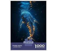 Puzzle Difficile pour Adultes 1000 Pièces Glowing Whale Shark Puzzles pour Adultes, Jouets À Monter Soi-même, Améliorent La Mémoire, Cadeau d'anniversaire, Cadeaux, 38x26cm/1000pcs