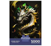 Puzzle Difficile pour Adultes 1000 Pièces Gold Silver Dragon Puzzle Adulte Jeu Manuel pour S'amuser en Famille Un Défi À Relever 70x50cm/1000pcs