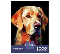 Puzzle Difficile pour Adultes 1000 Pièces Golden Retriever Abstract Puzzle, Jouet, Décoration Murale, Cadeau D'analyse Et De Logique pour Les Amis Et La Famille 38x26cm/1000pcs