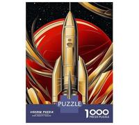 Puzzle Difficile pour Adultes 1000 Pièces Golden Rocket Launch Puzzles pour Adultes, Jouets À Monter Soi-même, Améliorent La Mémoire, Cadeau d'anniversaire, Cadeaux, 70x50cm/1000pcs