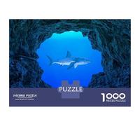 Puzzle Difficile pour Adultes 1000 Pièces Great White Shark in Cave Opening Puzzles pour Adultes Jeux Relaxants Améliore La Mémoire Cadeau d'anniversaire, Cadeaux, 70x50cm/1000pcs