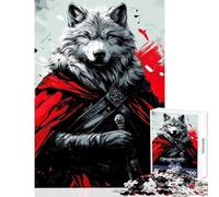 Puzzle Difficile pour Adultes 1000 pièces Guerrier Loup Cramoisi Puzzle 1000 pièces Jeux relaxants Idées Cadeaux et Jouets Défi corsé (50x75cm)