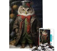 Puzzle Difficile pour Adultes 1000 pièces Hibou Amusant Casse-tête Vintage Jeu Stimulant Cadeau d'anniversaire Décoration Murale (Dimensions 38x26cm)