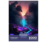 Puzzle Difficile pour Adultes 1000 Pièces Illuminated Forest Cascade Puzzle Casse-tête Jeu D'analyse Et De Logique Excellent Cadeau pour Les Joueurs 70x50cm/1000pcs