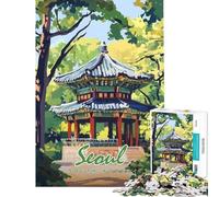 Puzzle Difficile pour Adultes 1000 pièces Illustration de la pagode de Séoul Puzzle à Monter soi-même Amusant et Humoristique idéal pour Les Amateurs de Jeux vidéo (38x52cm)