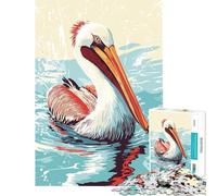 Puzzle Difficile pour Adultes 1000 pièces Illustration d'un pélican dans l'eau Stimule Le Cerveau et Offre Un Jeu éducatif Amusant pour Toute la Famille à partir de 14 Ans 38x52cm