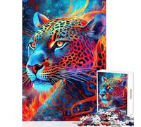 Puzzle Difficile pour Adultes 1000 pièces Jaguar néon Mystique Jeu éducatif Jouet Difficile décoration Murale Collection d'artistes Beaux-Arts (50x75cm)