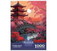 Puzzle Difficile pour Adultes 1000 Pièces Japanese Anime Garden Sunset Puzzles pour Adultes - Jeux Relaxants - Améliore La Mémoire pour Les Joueurs 38x26cm/1000pcs