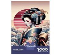 Puzzle Difficile pour Adultes 1000 Pièces Japanese Geisha Art Print-2 Puzzles pour Adolescents Jeux Amusants Cadeaux pour Femmes Défi À Compléter 38x26cm/1000pcs