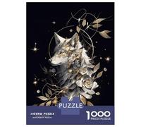 Puzzle Difficile pour Adultes 1000 Pièces Kintsugi Art White Wolf Puzzle Adulte Jeux Relaxants Améliore La Mémoire Défi Éducatif 52x38cm/1000pcs