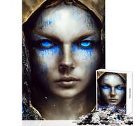 Puzzle Difficile pour Adultes 1000 pièces Larmes Bleues du désespoir décoration Jouet Cadeau pour Femmes et Hommes Jeu Relaxant et Stimulant Dimensions 50x75cm