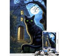 Puzzle Difficile pour Adultes 1000 pièces Le Chat au Regard Hanté Décoration intérieure Jouet Cadeau Amusant Jeu Familial Chaque pièce est Unique Dimensions 38x52cm