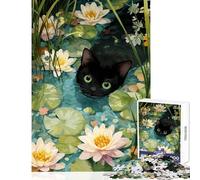 Puzzle Difficile pour Adultes 1000 pièces Le rôdeur de Minuit dans l'étang aux nénuphars Jeu à Monter soi-même Cadeau d'anniversaire Jeu Pratique Collection d'artistes Beaux-Arts Format 50x75cm