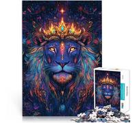 Puzzle Difficile pour Adultes 1000 pièces Lion sacré Fabriqué en Carton pour Les 14 Ans et Plus Jeux éducatifs Décoration d'intérieur Cadeaux du Père Noël Secret。Taille：26x38cm/10.24x14.96pouce