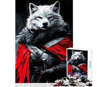 Puzzle Difficile pour Adultes 1000 pièces Loup Blanc Guerrier Puzzle Animalier 1000 pièces Jeux relaxants excellents Cadeaux et Jouets défi Stimulant (38x52cm)