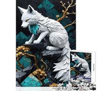 Puzzle Difficile pour Adultes 1000 pièces Loup Blanc Kintsugi Jouet éducatif et Artistique pour Un Jeu éducatif Chaque pièce est Unique Dimensions 50x75cm