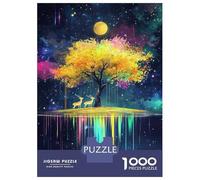 Puzzle Difficile pour Adultes 1000 Pièces Magical Tree and Deers Puzzles pour Adultes Jeux De Famille Assemblage De Motifs Défi À Compléter 70x50cm/1000pcs