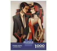 Puzzle Difficile pour Adultes 1000 Pièces Modern Couple Cubism Style Puzzles pour Adolescents Jeu Familial Vacances À La Maison Passer Le Temps Difficile À Compléter 38x26cm/1000pcs