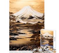 Puzzle Difficile pour Adultes 1000 pièces Mont Fuji doré Jeu de Construction Cadeau d'anniversaire Objet de Collection pour Artistes Beaux-Arts Dimensions 38x26cm