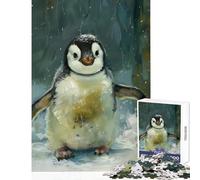Puzzle Difficile pour Adultes 1000 pièces Motif Pingouin Mignon sous la Neige Jeu de Construction Cadeau d'anniversaire Objet de Collection pour Artistes Beaux-Arts Dimensions 38x26cm