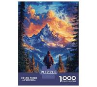 Puzzle Difficile pour Adultes 1000 Pièces Mountain Hiking Vintage Puzzle Anti-Stress, Jeu D'analyse Et De Logique, Cadeau d'anniversaire, Cadeaux, 38x26cm/1000pcs
