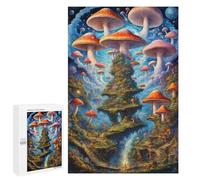 Puzzle difficile pour adultes 1000 pièces Mushroom Cloud City Puzzle Jouets Décoration murale Art Cadeau d'anniversaire Cadeaux, 1000 pièces