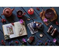 Puzzle Difficile pour Adultes 1000 pièces, Natures mortes Vintage, Livres, Baies et Tasses à thé, Mj405TY 50x70cm