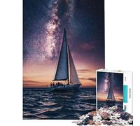 Puzzle Difficile pour Adultes 1000 pièces Navigation sous Les étoiles Jouets Jeux éducatifs Jeux relaxants Course de Vitesse Manuelle Œuvre d'art Cadeau (Taille 75x50cm)