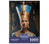 Puzzle Difficile pour Adultes 1000 Pièces Nefertiti Egyptian Queen Portrait Puzzles pour Adultes, Jouets À Monter Soi-même, Améliorent La Mémoire, Cadeau d'anniversaire, Cadeaux, 52x38cm/1000pcs