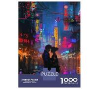 Puzzle Difficile pour Adultes 1000 Pièces Neon City Romance Puzzle, Jouet, Décoration Murale, Cadeau D'analyse Et De Logique pour Les Amis Et La Famille 52x38cm/1000pcs