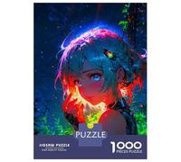 Puzzle Difficile pour Adultes 1000 Pièces Neon Night Woman Puzzles pour Adultes, Jouets À Monter Soi-même, Améliorent La Mémoire, Cadeau d'anniversaire, Cadeaux, 38x26cm/1000pcs