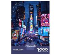 Puzzle Difficile pour Adultes 1000 Pièces NYC Time Square Pixel Art Puzzle Casse-tête Jeu D'analyse Et De Logique Excellent Cadeau pour Les Joueurs 70x50cm/1000pcs