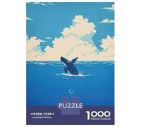 Puzzle Difficile pour Adultes 1000 Pièces Orca Whale Breaching Ocean Surface Puzzle Adulte Jeu Manuel pour S'amuser en Famille Un Défi À Relever 52x38cm/1000pcs