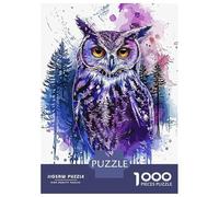 Puzzle Difficile pour Adultes 1000 Pièces Owl Paint Splatter Puzzles pour Adolescents Jeux Amusants Cadeaux pour Femmes Défi À Compléter 52x38cm/1000pcs