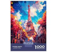 Puzzle Difficile pour Adultes 1000 Pièces Paris Art Puzzle Anti-Stress, Jeu D'analyse Et De Logique, Cadeau d'anniversaire, Cadeaux, 52x38cm/1000pcs
