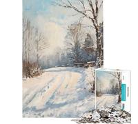 Puzzle Difficile pour Adultes 1000 pièces Paysage enneigé Serein activités Amusantes à la Maison défi Difficile Jouet décoration Murale à partir de 14 Ans (38x52cm)