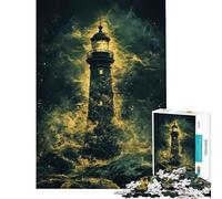 Puzzle Difficile pour Adultes 1000 pièces Phare dans la tempête décoration Parfaite pour Un Anniversaire ou Noël Jeu éducatif adapté aux 14 Ans et Plus (38x26cm)