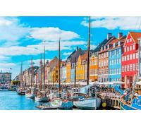 Puzzle Difficile pour Adultes 1000 pièces Port Canal de Copenhague bâtiments colorés Scandinavie Danemark 70x50CM