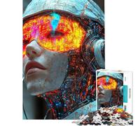 Puzzle Difficile pour Adultes 1000 pièces Portrait de Cyborg Cyberpunk Puzzles pour Adolescents activités Amusantes pour Passer Le Temps à la Maison Jeu Stimulant Cadeau (Taille 50x75cm)