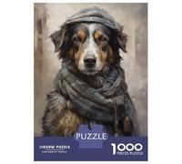 Puzzle Difficile pour Adultes 1000 Pièces Portrait of A Stray Dog Puzzles pour Adolescents Jeu Familial Vacances À La Maison Passer Le Temps Difficile À Compléter 52x38cm/1000pcs