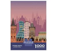 Puzzle Difficile pour Adultes 1000 Pièces Prague Travel Print Puzzle Adulte Jeu Manuel pour S'amuser en Famille Un Défi À Relever 52x38cm/1000pcs